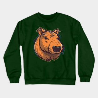 Orange cute capybara Crewneck Sweatshirt